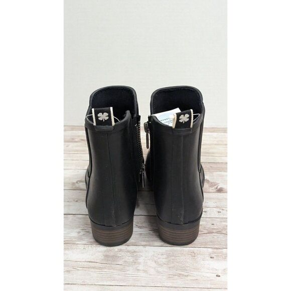 Lucky Brand Bunita Womens Sz 10M Black Side Zip Round Toe Block Heel Rain Boots - Picture 6 of 11